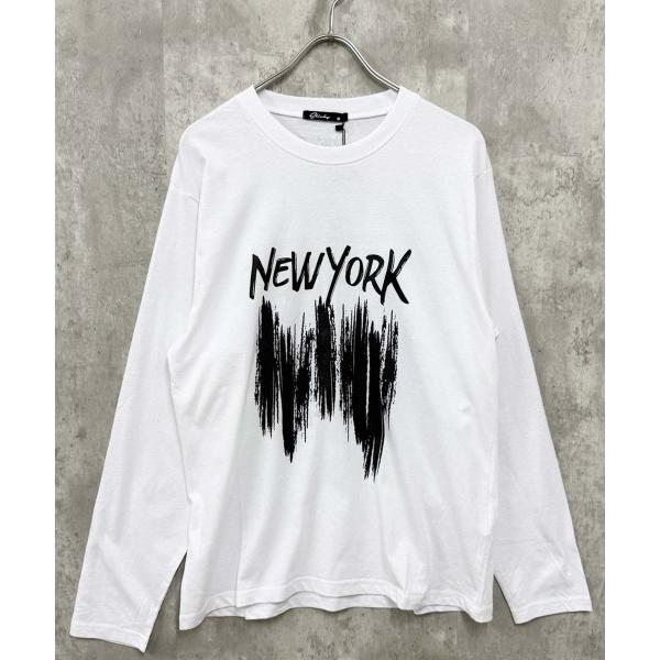 tシャツ プリントちょいショート丈ゆるロンT メンズ
