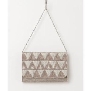クラッチバッグ 「Swaraj/スワラージ」幾何学柄ビーズチェーンバッグ(手刺繍) メンズ レディース