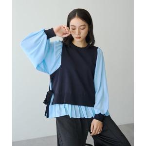ニット セーター プリーツコンビニット レディース