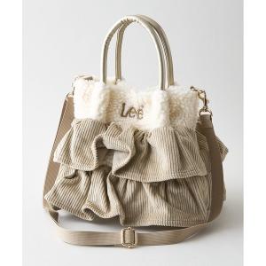 ショルダーバッグ バッグ ミニ 「Lee/リー」「シンプルコーデのアクセントに！」コーデュロイフリルバッグ トートバッグ ショルダーバッグ 2way仕様 ブラ…