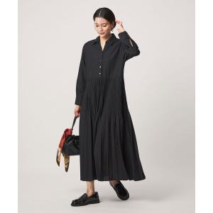ワンピース 「size SHORT/TALLあり」ワッシャー プリーツ ロングスリーブ ワンピース