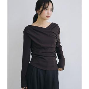 tシャツ 「ＯＮかわ」タックドレープオフショルスラブカットＴＯＰＳ レディース