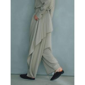 ワイドパンツ パンツ 「井関かおりコラボ」バックドレープワイドパンツ レディース
