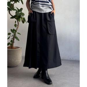 ロング スカート アシンメトリー異素材カーゴスカート