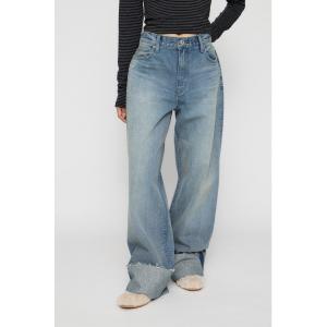 ワイドパンツ ジーンズ デニム デニムパンツ ROLL UP LOOSEY デニム レディース