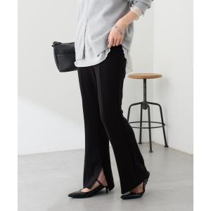 スラックス パンツ 細見え/ポンチフレアパンツ/WEB限定 レディース