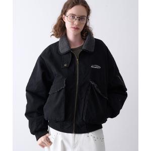 ブルゾン アウター Vintage Washed Boa Collar Duck Flight Jacket／ヴィンテージウォッシュ ボアカラー ダック フライトジャケット メンズ レディース
