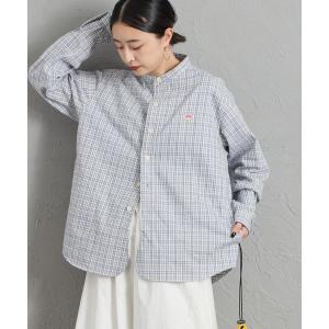 ブラウス シャツ 「DANTON/ダントン」  バンドカラー ブラッシュドツイル チェックシャツ レディース