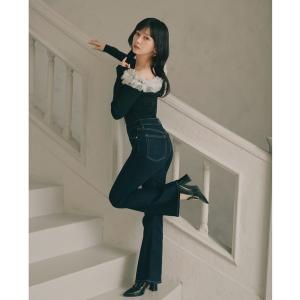 ジーンズ デニム デニムパンツ 「乃木坂46 一ノ瀬美空さん・池田瑛紗さん着用」ぷりぷりヒップデニムフレアパンツ 秋服 レディース