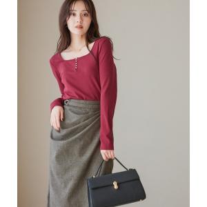 tシャツ フロントパールリブカットソー/1043830 レディース