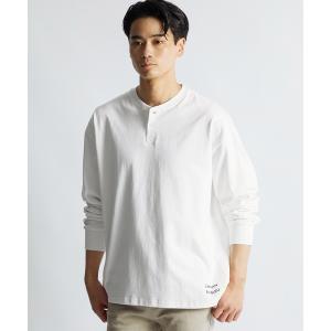 ヘンリーネック tシャツ 8オンス ヘビーウェイト ヘンリーネック ロンT メンズ