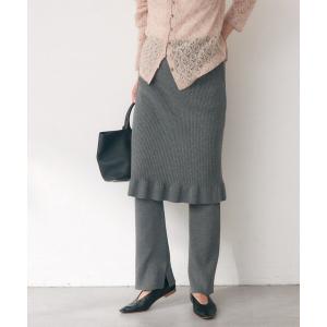パンツ レイヤードニットパンツ レディース