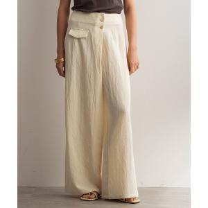 ワイドパンツ パンツ ラップワイドパンツ レディース