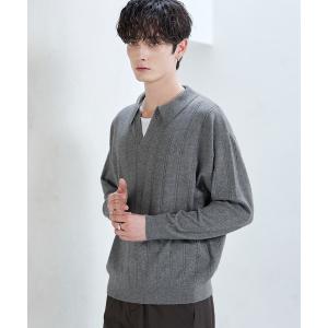 セーター ニット カシミヤブレンド針抜きスキッパーニット メンズ