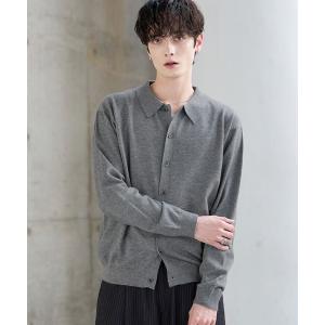 カーディガン カシミヤ混ニットポロカーディガン メンズ