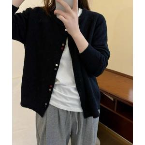 カーディガン 配色ボタンニットカーディガン 長袖 クルーネック 「オフィスカジュアル」「きれいめカジュアル」 レディース韓国風 春服 秋服 冬服