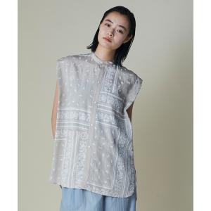 ブラウス シャツ Dot Doll Bandana Patchwork Shirt レディース