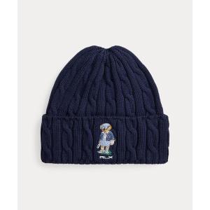 ニット帽 ニットキャップ レディース ゴルフ Polo ベア ケーブルニット ビーニー レディース
