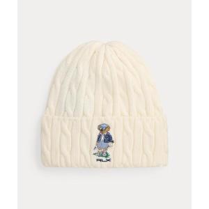 ニット帽 ニットキャップ レディース ゴルフ Polo ベア ケーブルニット ビーニー レディース
