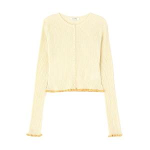 カーディガン CLANE/クラネ/CONTRAST TRIM SHEER KNIT CARDIGAN レディース