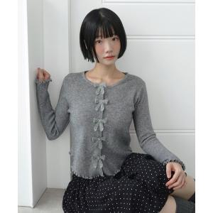 ニット セーター メロウ ウェーブ リボン カーディガン/2026 AW COLLECTION レディース