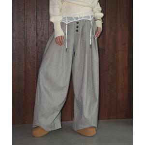 ワイドパンツ パンツ ハイウエストワイドレッグパンツ chw26a166 レディース メンズ