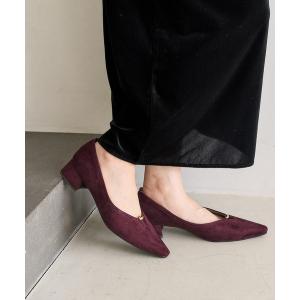 パンプス 3.5cmフロントオープンメタルパンプス