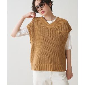 ニット セーター ジップポイントVネックニットベスト レディース
