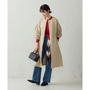 トレンチコート コート ノーカラー ニュアンス オーバーサイズコート レディース