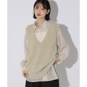 ベスト ジレ Vネックシャギーニットベスト / 861054 レディース