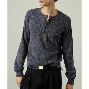 セーター ニット Snap Button Rib Henry Neck Knit / スナップボタンリブヘンリーネックニット メンズ レディース