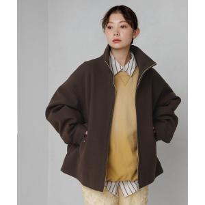 ブルゾン アウター 厚手 「柔らかく軽い着心地」ウーリースタンドブルゾン レディース