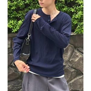 ヘンリーネック tシャツ 「Chikashitsu +」sheer henley long sleeve tee / 「チカシツプラス」シアーヘンリーネック長袖Tシャツ「着用動画あり」