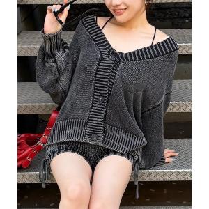 ニット セーター 「SPIRAL WASH」2WAYブリーチトップス レディース