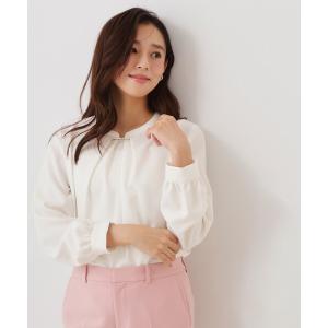 ブラウス シャツ 「手洗い可／日本製」ネックアクセ付きブラウス レディース