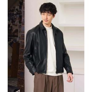 コート ジャケット ＼大人カジュアルに欠かせない／フェイクレザーショートブルゾン「洗濯機で洗える」 メンズ