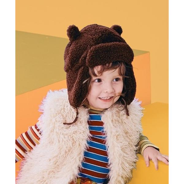 キャップ 帽子 F.O.KIDS/エフオーキッズ ファーフライトキャップ フェイクファー もこもこ ...