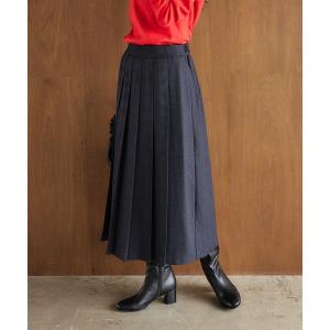 スカート 「シワ軽減」ウールライクプリーツスカート「CROSS FUNCTION/クロスファンクション」