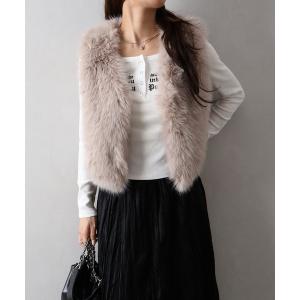 ベスト ジレ エコファーショートベスト レディース