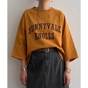 tシャツ ミニ裏毛切り替え七分袖プルオーバー レディース