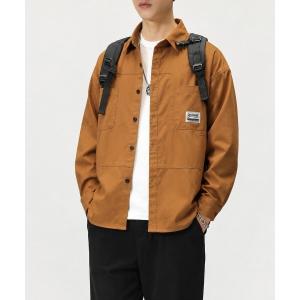 シャツ ワンポイントロゴシャツ長袖 メンズ春秋服 メンズ
