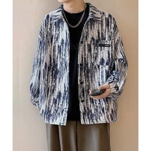 シャツ メンズ総柄シャツジャケットオーバーサイズ メンズ