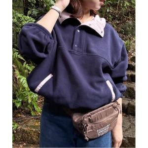 トレーナー スウェット ドロスト付き 配色フリースアノラック「UNISEX ITEM」 レディース メンズ