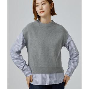 「2点セット/時短・着回し」着るだけでコーデが完成 ニットベスト×シャツ レディース