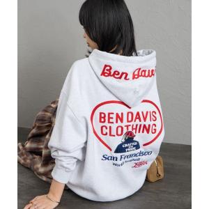 パーカー 裏起毛 「WEB限定」「BEN DAVIS/ベンデイビス」 HEARTS バックロゴ刺繍スウェットパーカー レディース メンズ