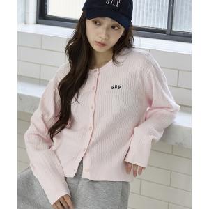 カーディガン PUBLUX × GAP/ギャップ 別注 クルーネック ケーブル ニット カーディガン　限定展開 レディース
