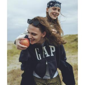 パーカー 裏起毛 PUBLUX × GAP/ギャップ 別注 デザイン ロゴ 裏起毛 フルジップ フーディー/パーカー　限定展開 メンズ レディース