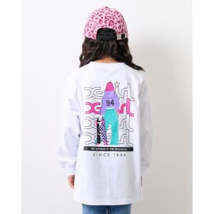 tシャツ ガールグラフィックプリント ロング丈長袖Tシャツ キッズ 子供服 女の子