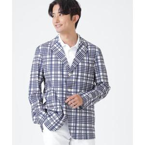 ジャケット テーラードジャケット 「PEARLY GATES」Peストレッチトリコットメッシュジャケット 「チェック柄」 (MENS) メンズ
