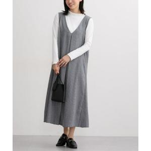 マタニティ 「マタニティ」ビエラジャンパースカート＋モックネックＴシャツ2点セット